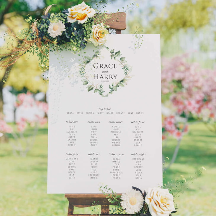Art-Inspired Wedding Seating Charts to Guide Your Guests to Their Tables
