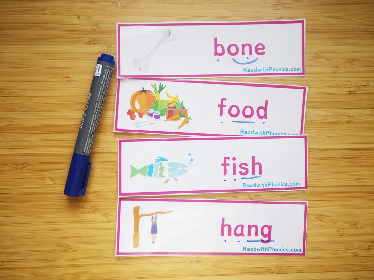 close-up of flashcards