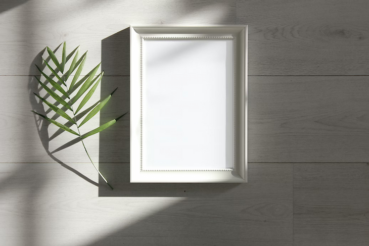 blank white picture frame