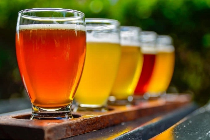 craft beers Brisbane different flavors poured in glasses